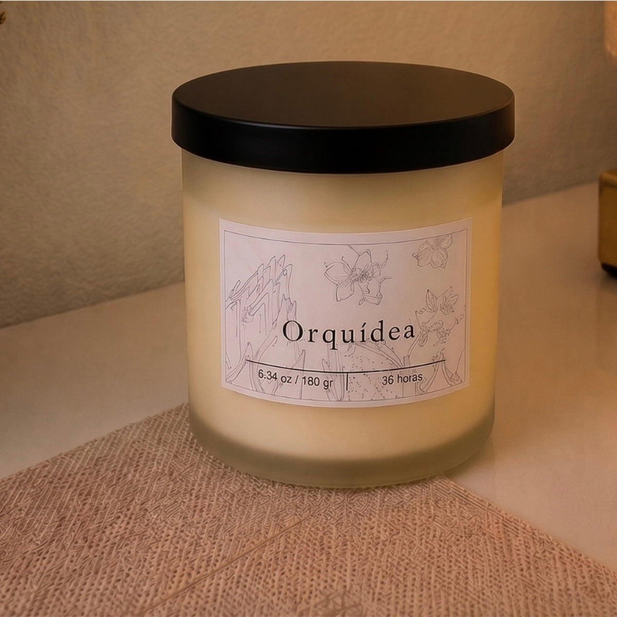 Vaso Retro Orquídea · Vela aromática artesanal