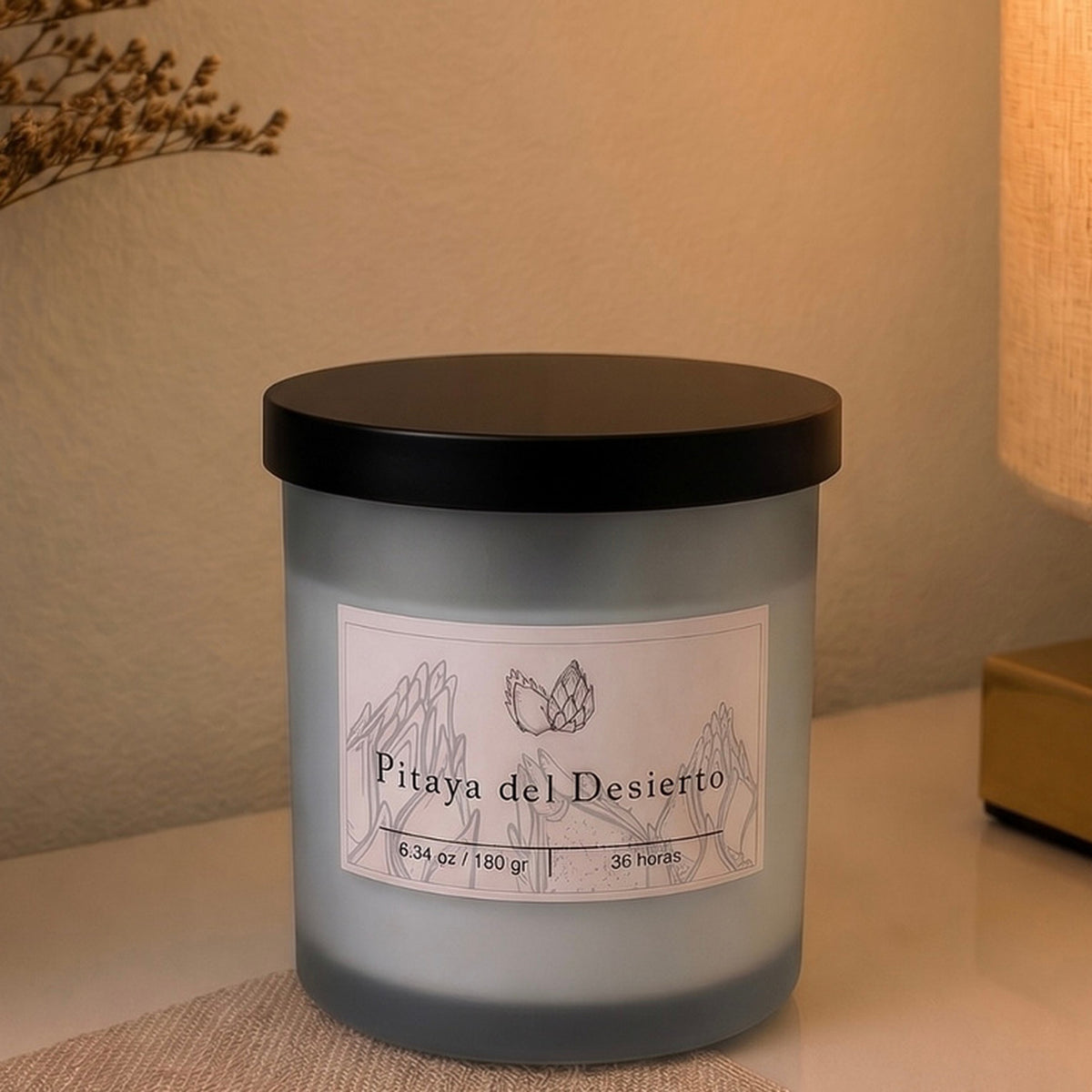 Vaso Retro Pitaya del Desierto · Vela aromática artesanal