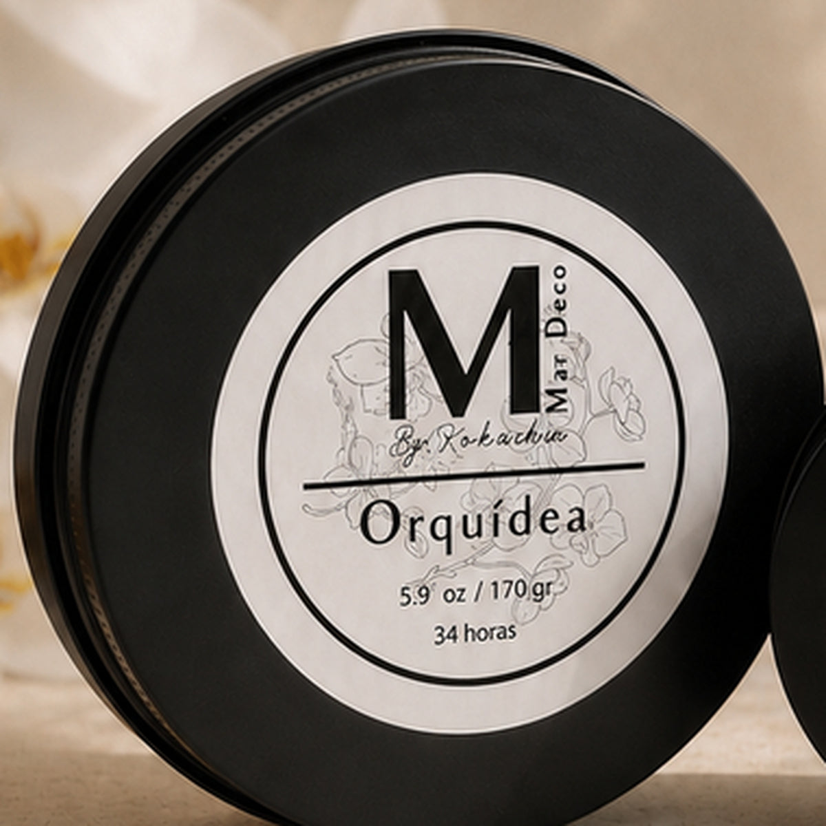 Pomadera Orquídea · Vela aromática artesanal