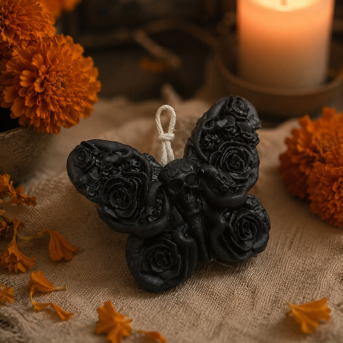 Mariposa Calavera · Vela aromática artesanal